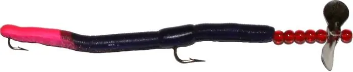 STOPPER LURES WRSP1PK-1RT Fishing Lure, Bass, Bluegill, Crappie, Trout, Purple Red Tail Lure, 1, Pack
