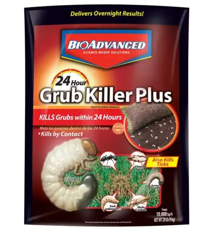 BioAdvanced 700745S Ready to Spread 24-Hour Grub Killer Plus Granules 20lbs