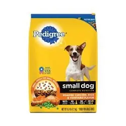 PEDIGREE 10364 Dog Food, S Breed, Dry, Roasted Chicken, Rice, Vegetable Flavor, 3.5 lb Package