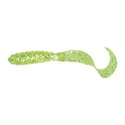 MISTER TWISTER Curly Tail MTSF20 10S Meeny Bait, Soft Bait, Chartreuse Flake Bait, 20, Pack