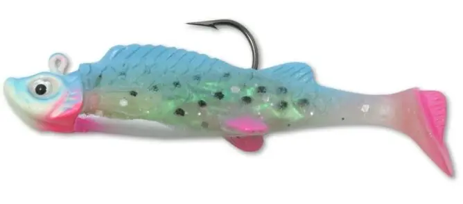Northland MM5-21 Fishing Lure, Mimic Minnow Shad, Bass, Crappies, Perch, Pike, Trout, Walleyes, Glow Rainbow Lure, 2