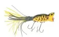 Arbogast Hula Popper G760-11 Fishing Bait, Hard Bait, Yellow Coach Dog Bait