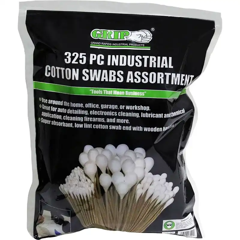 GRIP 27190 Detail Swabs, Bamboo/Cotton, 325 Package