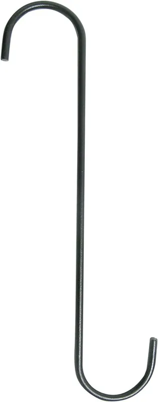 Hookery GH-12 Extension S-Hook, 12 in L, Steel, Black, Powdered