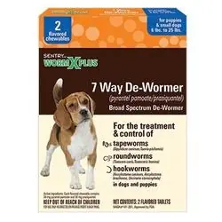 SENTRY 7-Way Dewormer Treats for Small Dogs, Tablet, 2 Count Package-3975