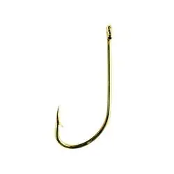 EAGLE CLAW 089AH-6 Plain Shank Hook, Gold, 10