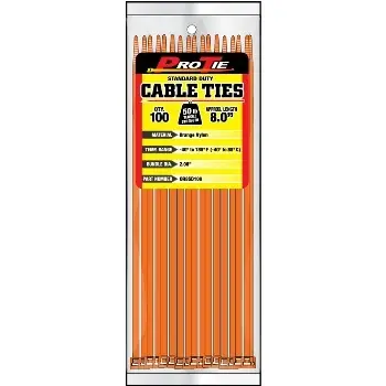 ProTie OR8SD100 Cable Tie, Nylon, Orange