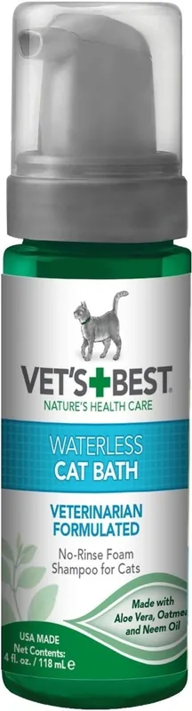 VET‘S BEST Waterless Cat Bath, Natural Fragrance, 4 oz