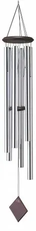 Woodstock Chimes Encore DCS54 Wind Chime, Chimes Of Neptune, Aluminum/Wood, Silver, Bubinga