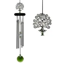 Woodstock Chimes Signature WFTE Wind Chime, Tree of Life, Brass/Wood, Black/Silver, Nickel, Hanging Mounting