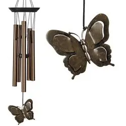 Woodstock Chimes SIGNATURE BFC Butterfly Chime, Aluminum/Steel/Wood, Bronze