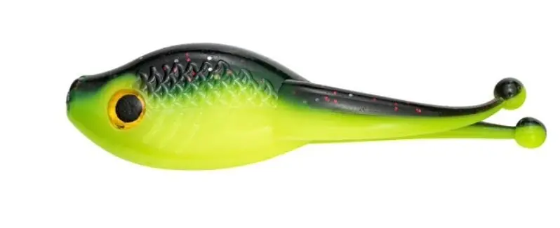 MR. CRAPPIE BY STRIKE KING MRCSZRB-183 Pro Style Scizzor Shad Bait, Soft Bait, Plastic, Chartreuse/Tuxedo Black Bait
