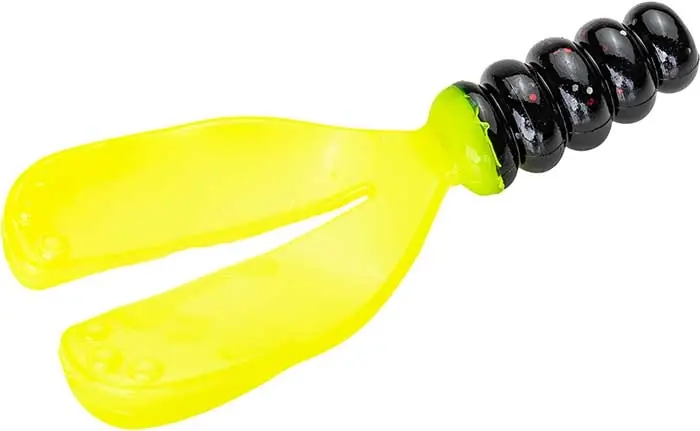 MR. CRAPPIE BY STRIKE KING MRCSNAP-183 Snap Jack Bait, Soft Bait, Plastic, Chartreuse/Tuxedo Black Bait, 15, Pack