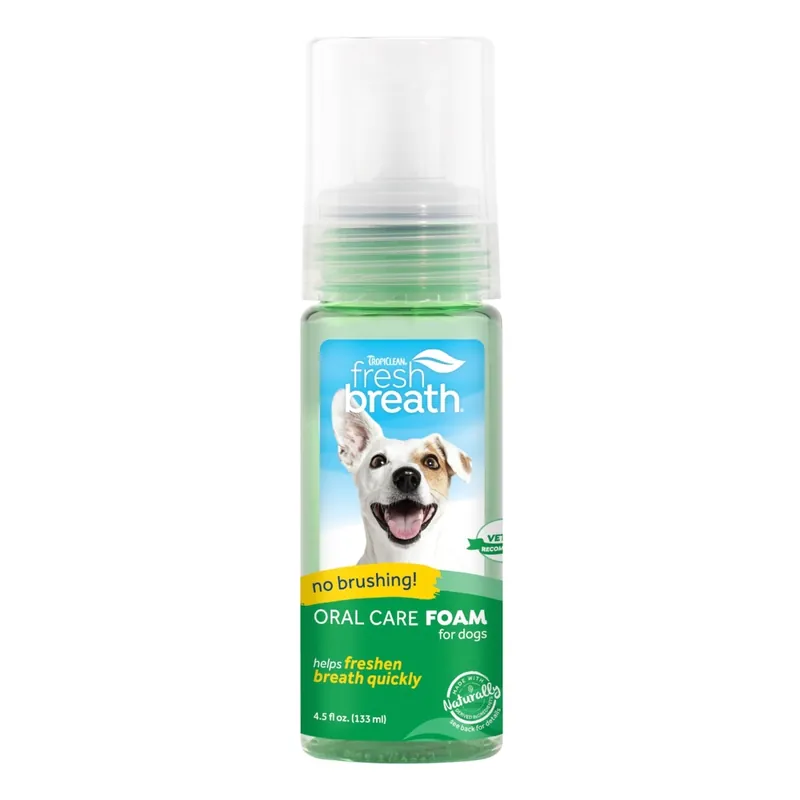 TropiClean Fresh Breath Pet Oral Care Foam, 4.5 fl-oz