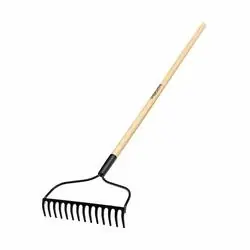 Landscapers Select 34584 R14AL Bow Rake, 13.5 in W Head, 14 -Tine, Steel Tine, 48 in L Handle