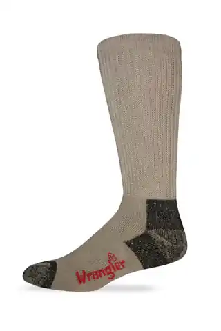 Wrangler Men‘s Cotton Non-Binding Boot Socks 2 Pair - Khaki