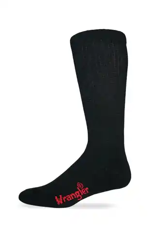 Wrangler Men‘s Cotton Non-Binding Boot Socks 2 Pair - Black
