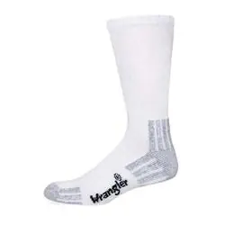 Wrangler Men‘s Cotton Crew Socks 3 Pair Pack Large - White