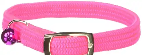 Scott Pet Cat Collection 1480HP10 Safety Cat Collar with Bell, 10 in L Collar, Elastic, Hot Pink
