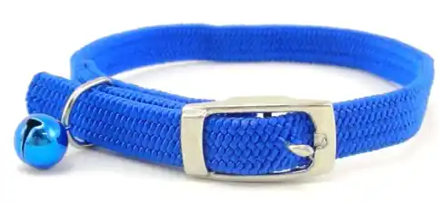 Scott Pet Cat Collection 1480BL12 Safety Cat Collar with Bell, 12 in L Collar, Elastic, Blue
