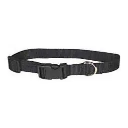 Scott Pet 1425BKSM Dog Collar, 8 to 12 in L Collar, 5/8 in W Collar, Nylon, Black