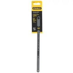 STANLEY 15-804A Hacksaw Blade, 10 in L, 24 TPI, Steel Cutting Edge