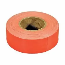 IRWIN STRAIT-LINE 65602 Flagging Tape, 150 ft L, 1-3/16 in W, Glow Orange, PVC