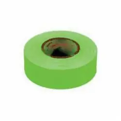 IRWIN STRAIT-LINE 65604 Flagging Tape, 150 ft L, 1-3/16 in W, Glow Lime, PVC
