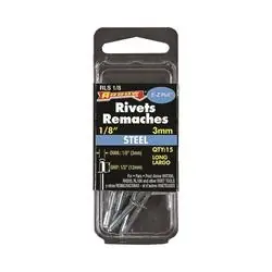 Arrow RLS1/8 Pop Rivet, Long, 1/2 in L, Steel, 15