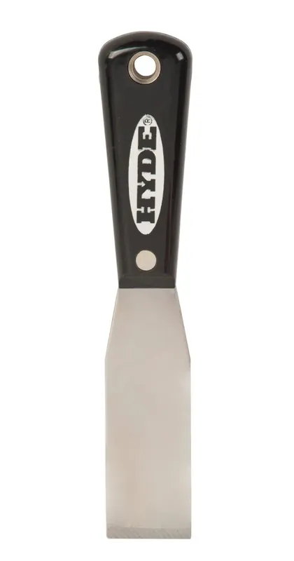 HYDE Black & Silver 2200 Putty Knife, 1-5/16 in W Blade, HCS Blade, Nylon Handle