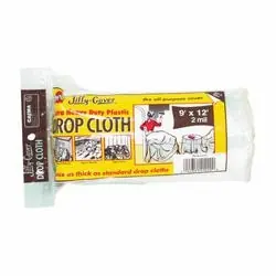 Warp‘s 2JC-912 Drop Cloth, 12 ft L, 9 ft W, Plastic, Clear