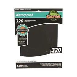 Gator 4473 Sanding Sheet, 9 in L, 11 in W, 320 Grit, Very Fine, Silicone Carbide Abrasive