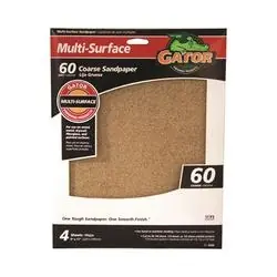 Gator 4440 Sanding Sheet, 11 in L, 9 in W, 60 Grit, Coarse, Aluminum Oxide Abrasive