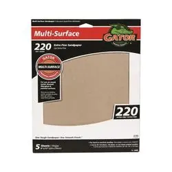 Gator 4443 Sanding Sheet, 11 in L, 9 in W, 220 Grit, Extra Fine, Aluminum Oxide Abrasive