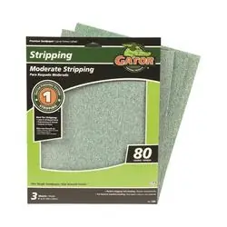 Gator 7261 Sanding Sheet, 11 in L, 9 in W, 80 Grit, Medium, Aluminum Oxide Abrasive
