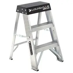 Louisville AS3002 Step Ladder, 105 in Max Reach H, 1-Step, 300 lb, Type IA Duty Rating, 3 in D Step, Aluminum