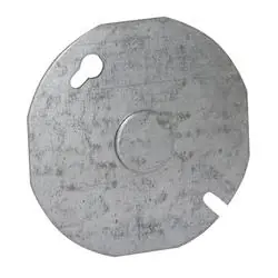 RACO 703 Box Cover, 0.119 in L, 3.398 in W, Round, Steel, Gray