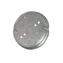 RACO 8293 Ceiling Pan, 4 in W, 1/2 in D, 4 in H, 5-Knockout, Steel, Gray