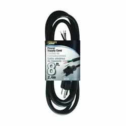 PowerZone OR010608 Power Cord, 5-15P, 8 ft L, 13 A, 125 V, Black Jacket