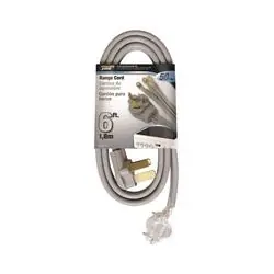 PowerZone ORR628106 Power Supply Range Cord, 6, 8 AWG Cable, 6 ft L, 50 A, 250 V, Gray Jacket