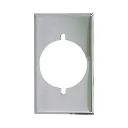 Eaton Wiring Devices 39CH-BOX Power Outlet Wallplate, 4-1/2 in L, 2-3/4 in W, 1-Gang, Chrome, Ivory/White, Chrome