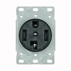 Eaton Cooper Wiring 1257-SP Power Receptacle, 3-Pole, 125/250 V, 30 A, NEMA 14-30R, Black