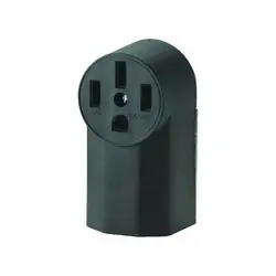 Eaton Cooper Wiring 1212 Power Receptacle, 3-Pole, 125/250 V, 50 A, NEMA 14-50R, Black