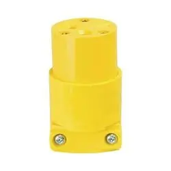 Eaton Cooper Wiring 4229-BOX Electrical Connector, 2-Pole, 20 A, 250 V, NEMA 6-20, Yellow