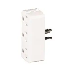 Eaton Cooper Wiring 1147W-BOX Outlet Adapter, 2-Pole, 15 A, 125 V, 3-Outlet, NEMA 5-15R