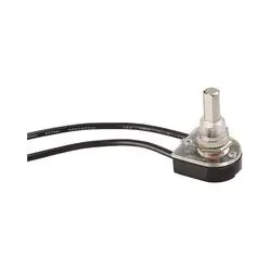 GB GSW-24 Push-Button Switch, 1/3/6 A, 125/250 V, SPST, Lead Wire Terminal, Plastic Housing Material, Chrome