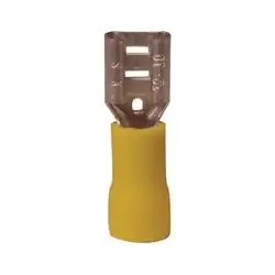 GB 20-145F Disconnect Terminal, 600 V, 12 to 10 AWG Wire, 1/4 in Stud, Vinyl Insulation, Yellow, 16/Clam