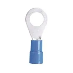 GB 20-103 Ring Terminal, 600 V, 16 to 14 AWG Wire, 4 to 6 Stud, Vinyl Insulation, Copper Contact, Blue, 22/Clam