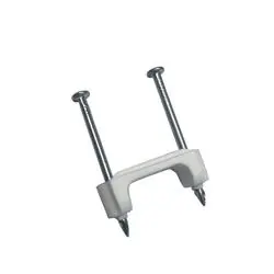 GB PS-225J Cable Staple, 1/2 in W Crown, Plastic, White