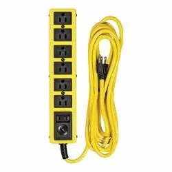 CCI 5138N Surge Protector Power Strip, 125 V, 15 A, 6-Outlet, 1050 J Energy, Black/Yellow